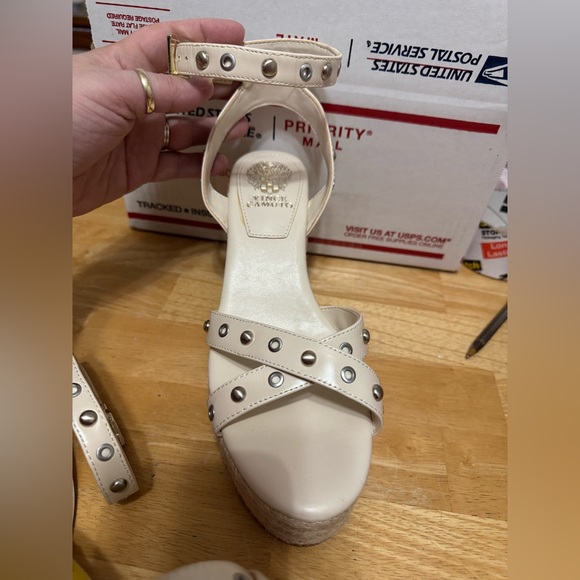 Vince Camuto, size 7-1/2 M wedges, beige color. - Picture 9 of 12